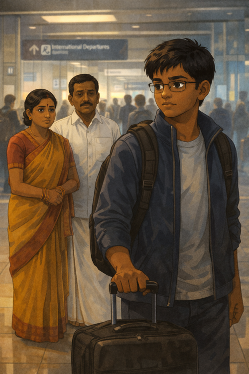 Leaving home at the airport